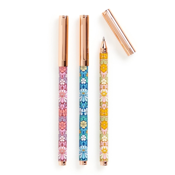 🌸 Liberty of London Moon Flower 3 Pen Set. New with tags! - Picture 2 of 7